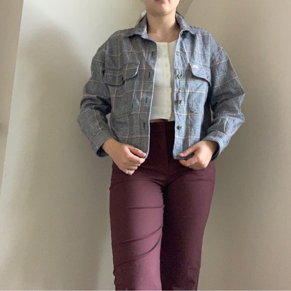 Brixton plaid cropped blazer jacket - Picture 3 of 4